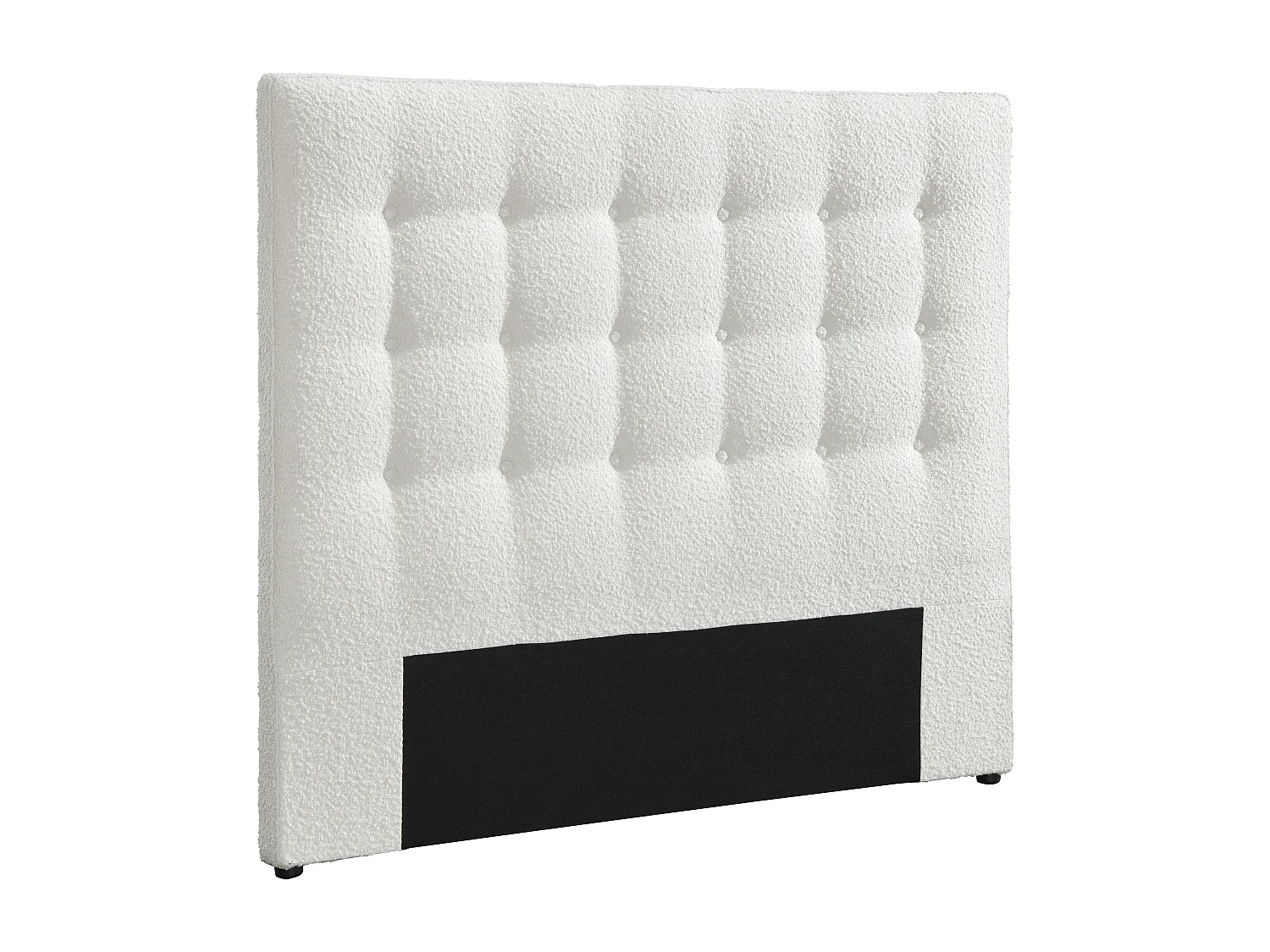 Tête de lit capitonnée 140 cm - Tissu bouclette - Blanc - FRANCESCO