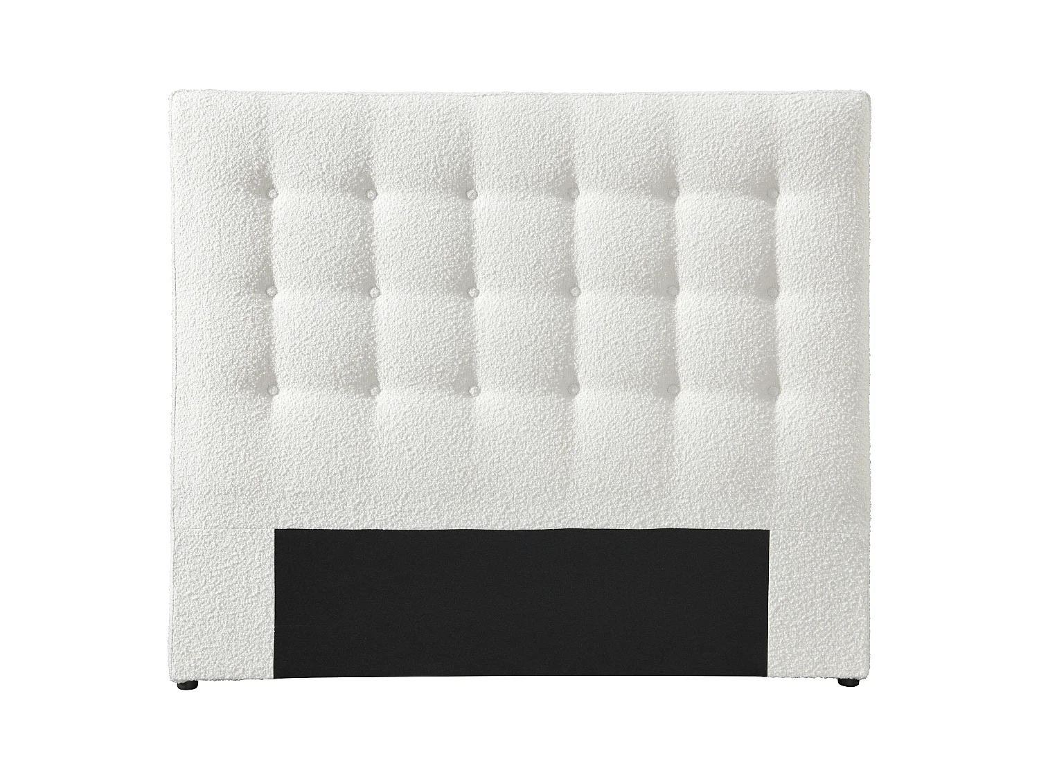 Cabecero capitoné de 140 cm - Tela rizada - Blanco - FRANCESCO