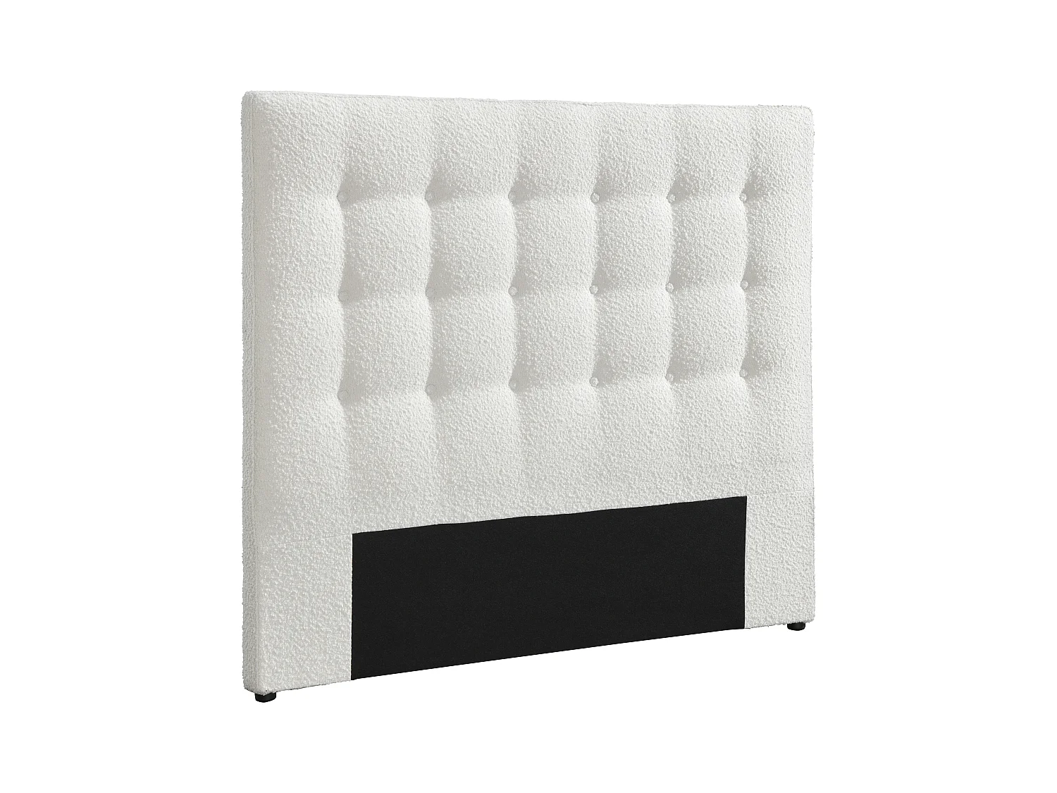 Cabecero capitoné de 140 cm - Tela rizada - Blanco - FRANCESCO