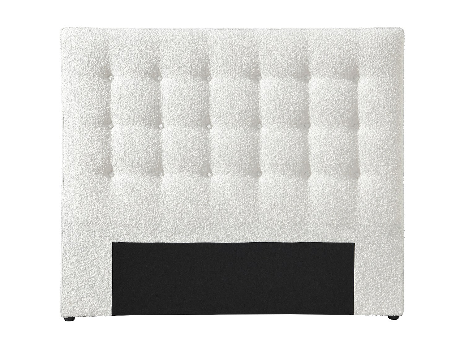 Polster-Bettkopfteil - 140 cm - Bouclé-Stoff - Weiß - FRANCESCO günstig online kaufen