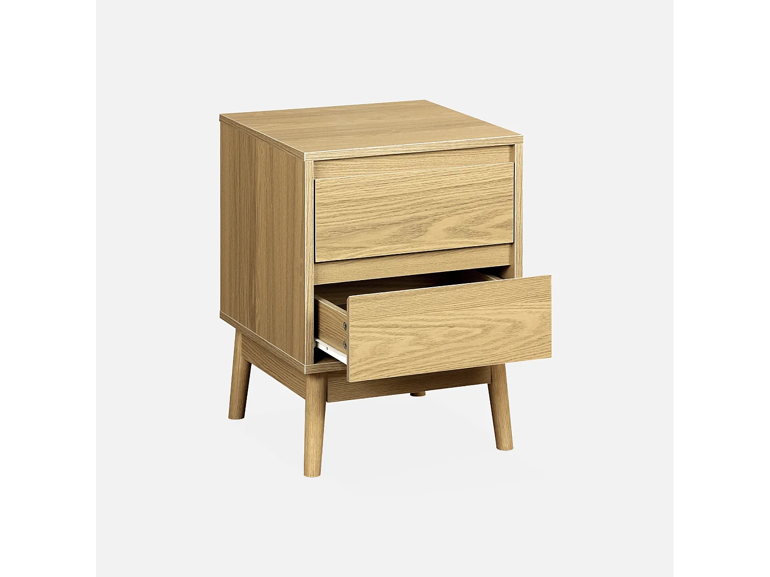 Lot de 2 tables de chevet décor bois. deux tiroirs