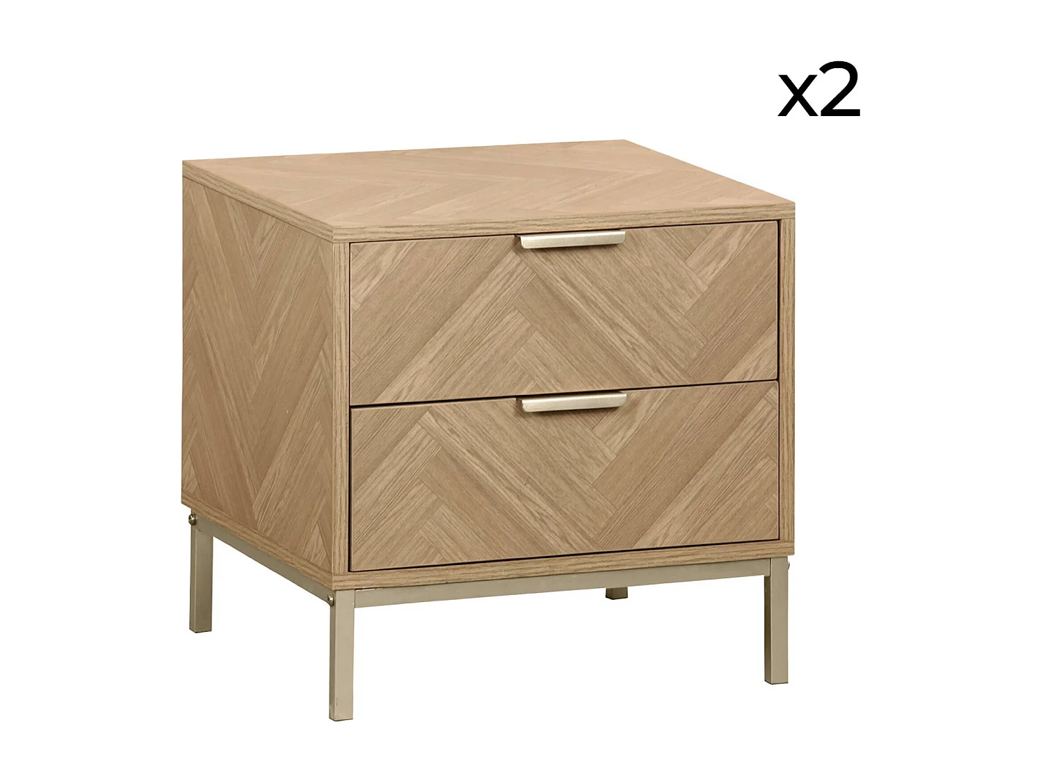 Lot de 2 tables de chevet. Budapest. deux tiroirs. L 45 x l 40 x H 45cm