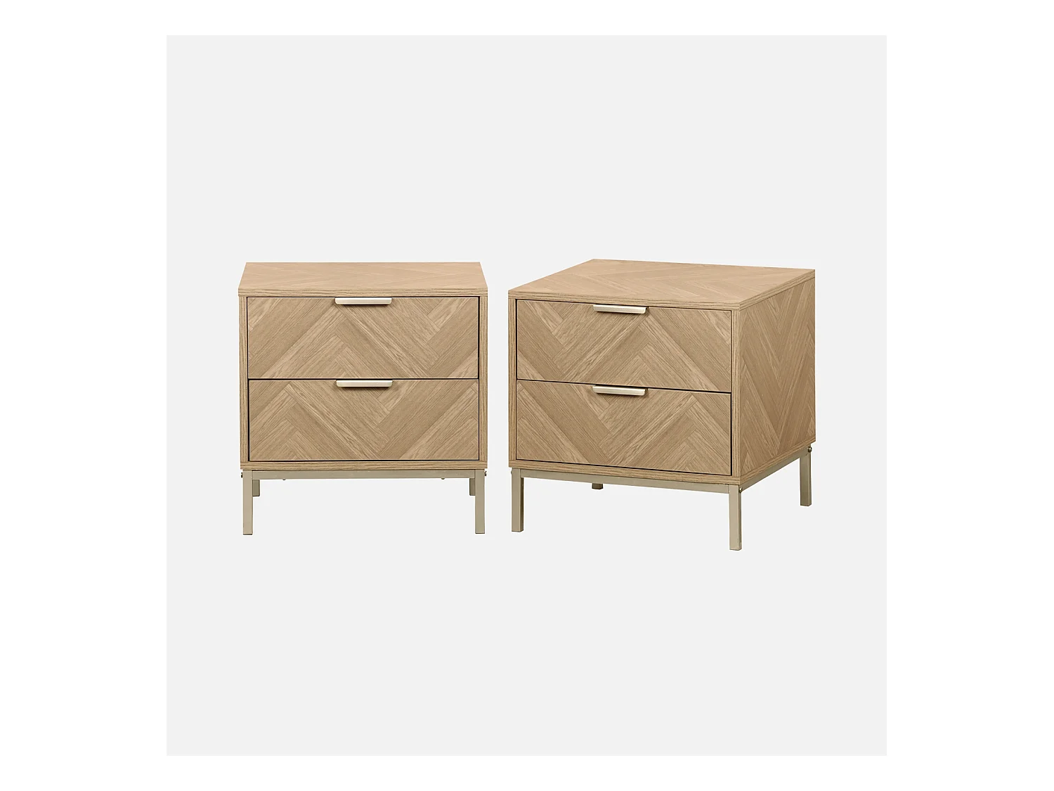 Lot de 2 tables de chevet. Budapest. deux tiroirs. L 45 x l 40 x H 45cm