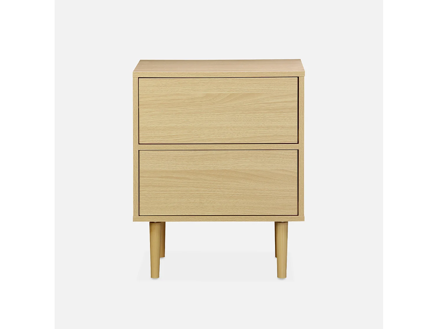 Comodino effetto legno naturale, marrone naturale