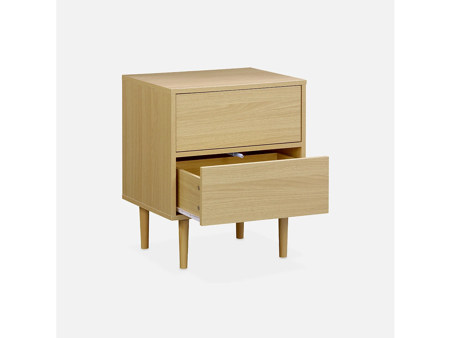 Comodino effetto legno naturale, marrone naturale