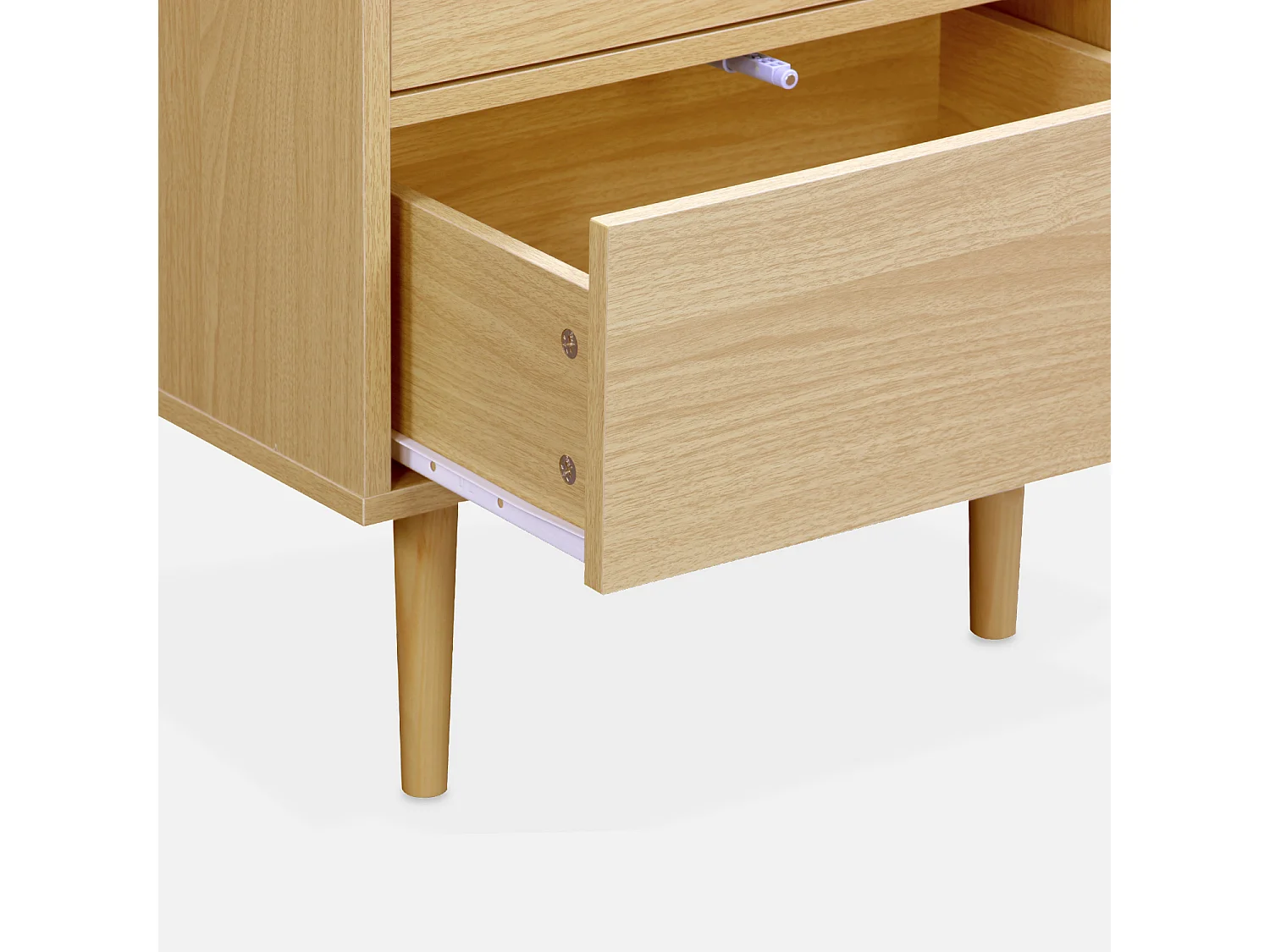 Comodino effetto legno naturale, marrone naturale