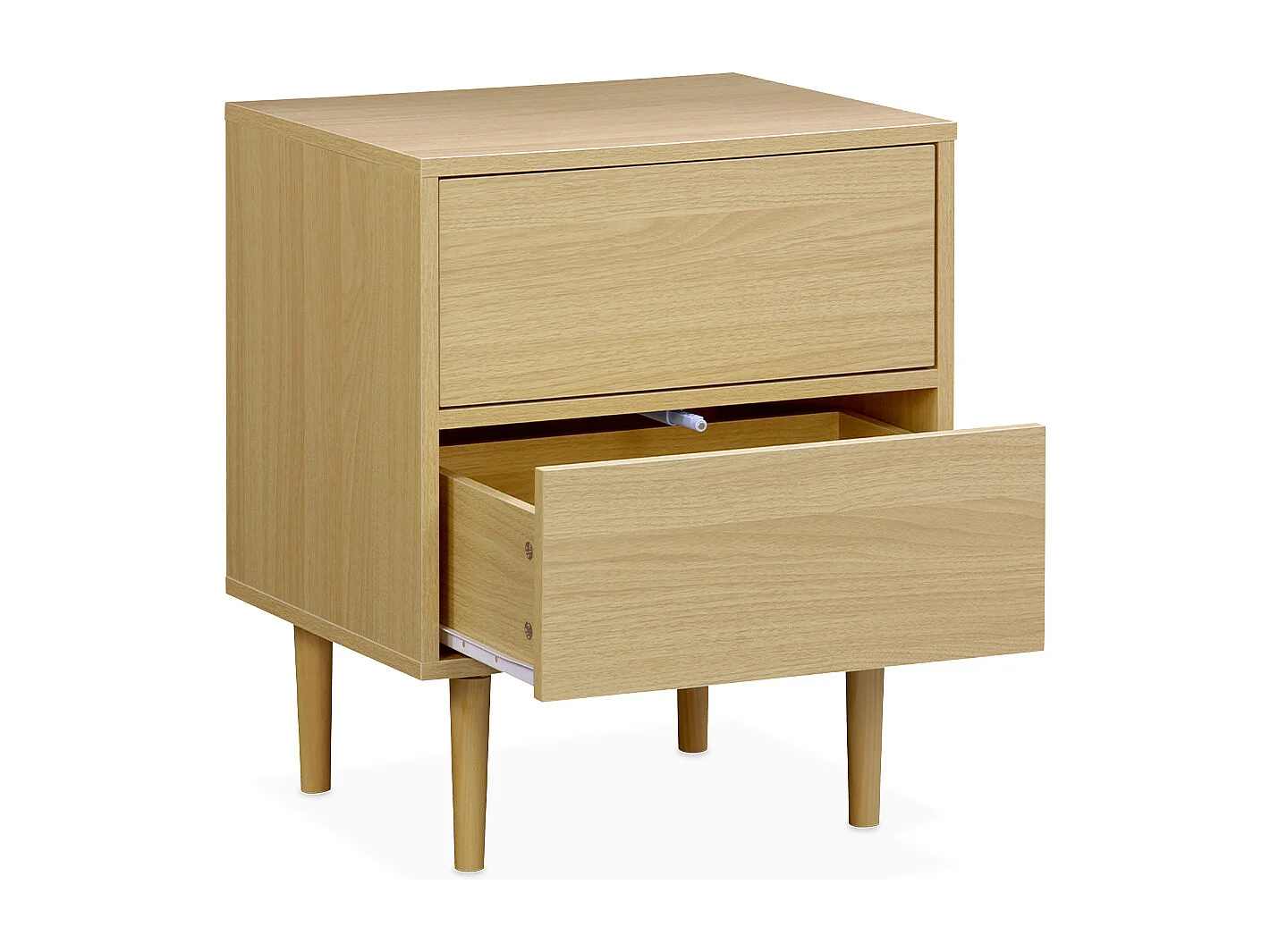 Comodino effetto legno naturale, marrone naturale