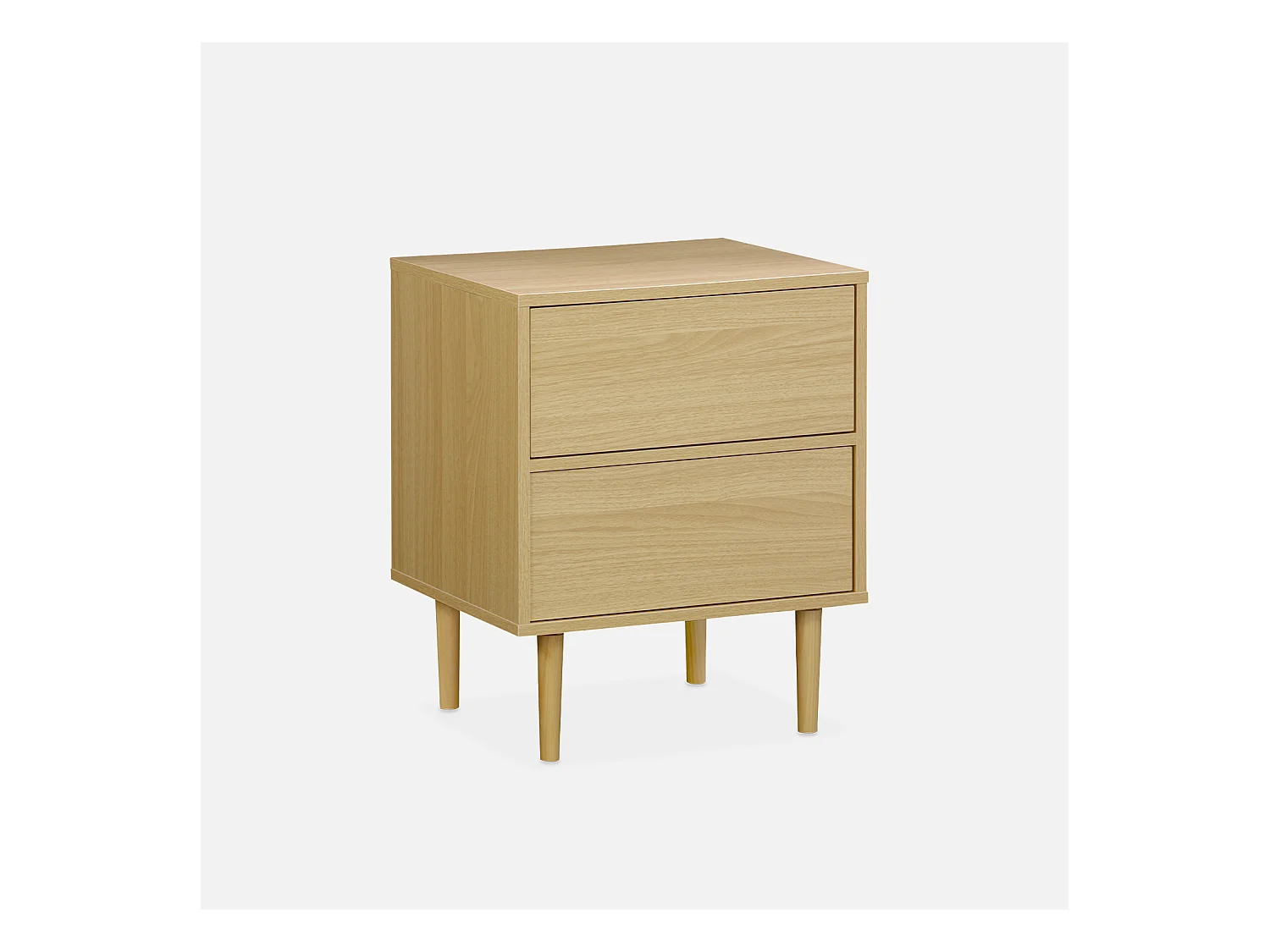 Table de chevet décor bois naturel - Mika - 2 tiroirs - L 48 x l 40 x H 59cm