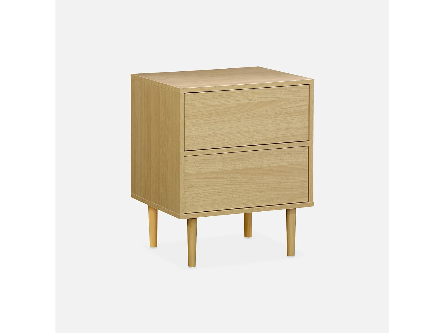 Set 2 comodini effetto legno naturale, marrone naturale