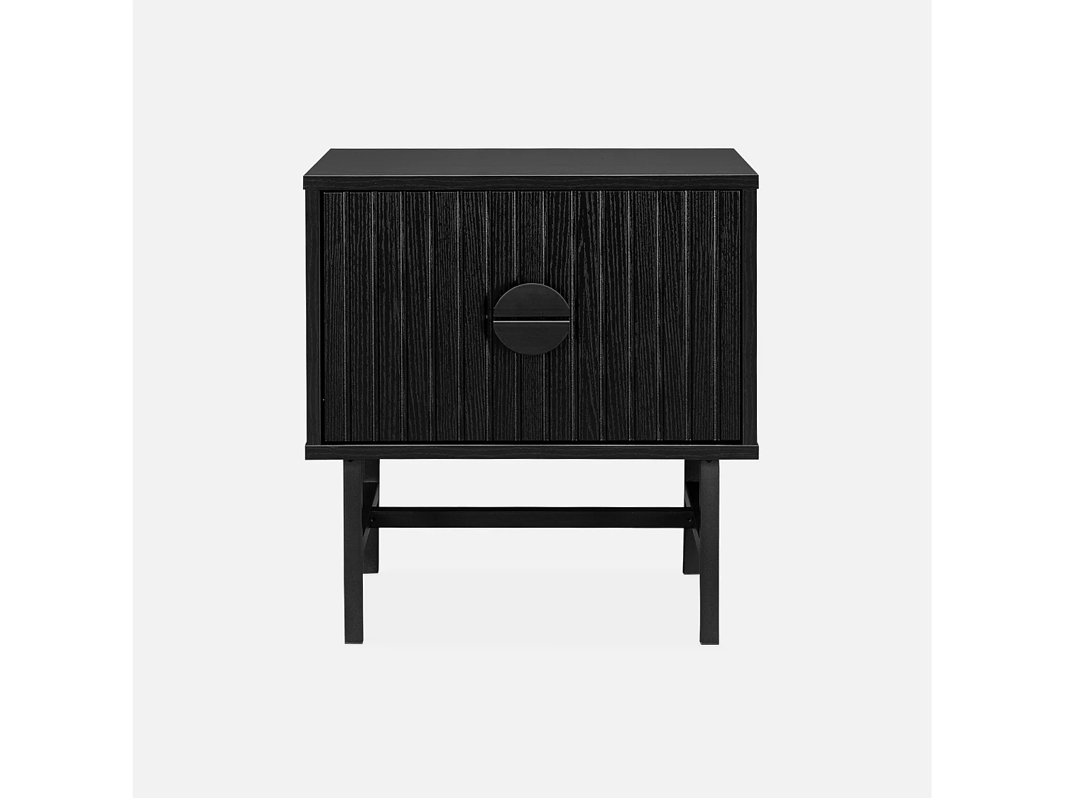 Lot de 2 tables de chevet noires. un tiroir. L 48 x l 39 x H 50cm