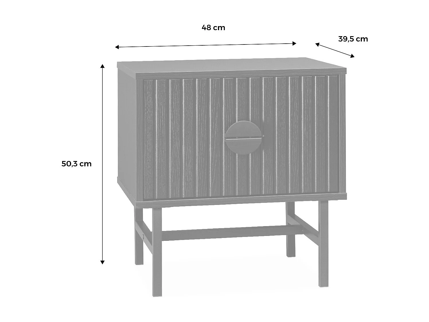 Lot de 2 tables de chevet noires. un tiroir. L 48 x l 39 x H 50cm