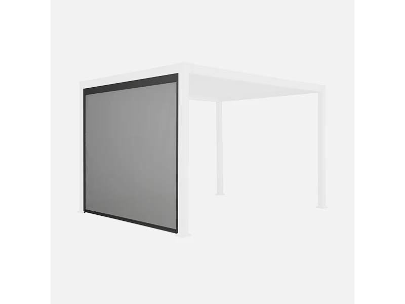 Store gris pour pergola bioclimatique – Triomphe – 3m. aluminium et textilène