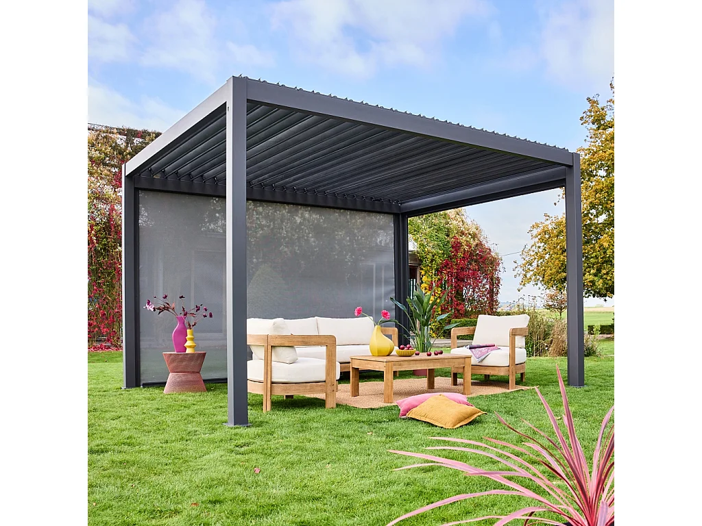 Toldo vertical de 4m para pérgola triomphe  antracita
