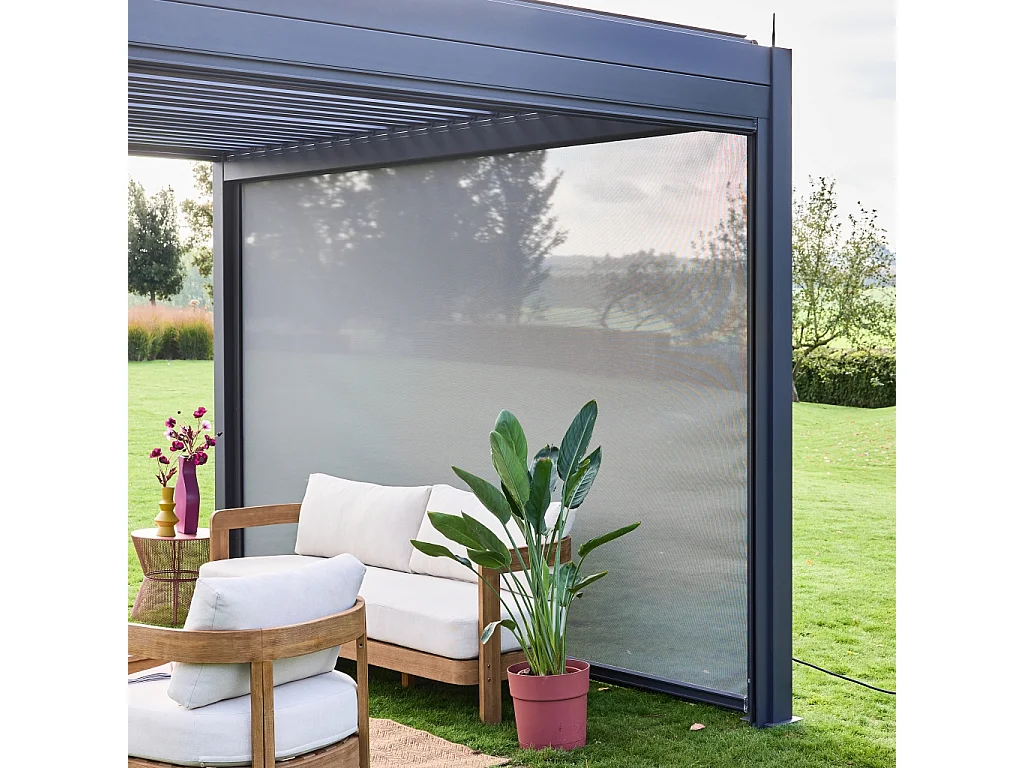 Toldo vertical de 4m para pérgola triomphe  antracita