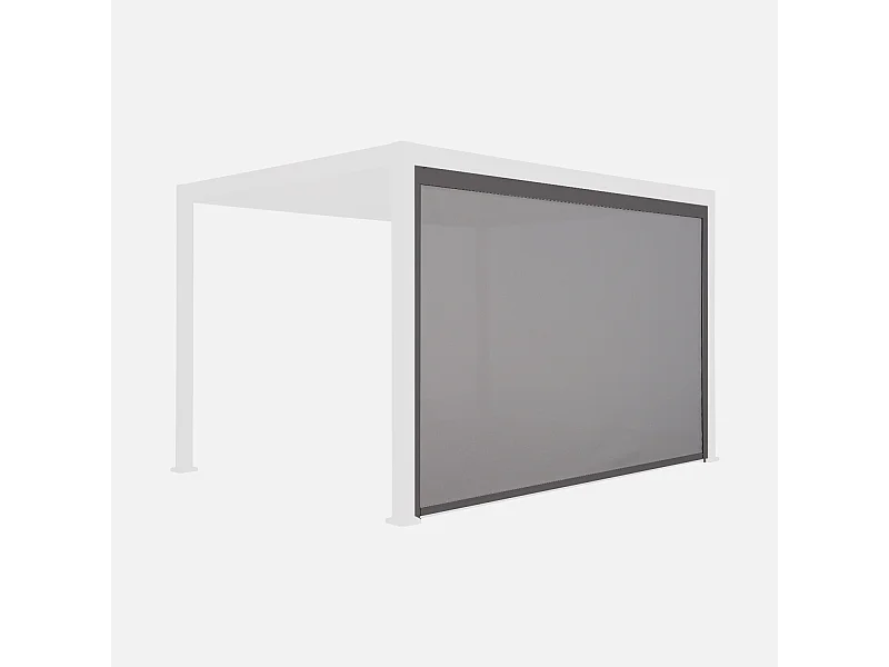Store gris pour pergola bioclimatique – Triomphe – 3x4 m. aluminium et textilène
