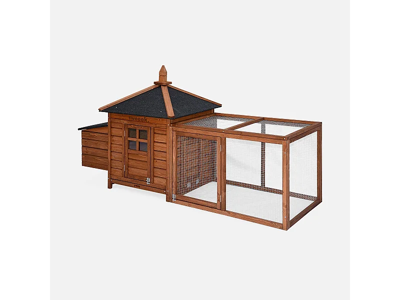 Gallinero de madera con corral para 4 gallinas madera