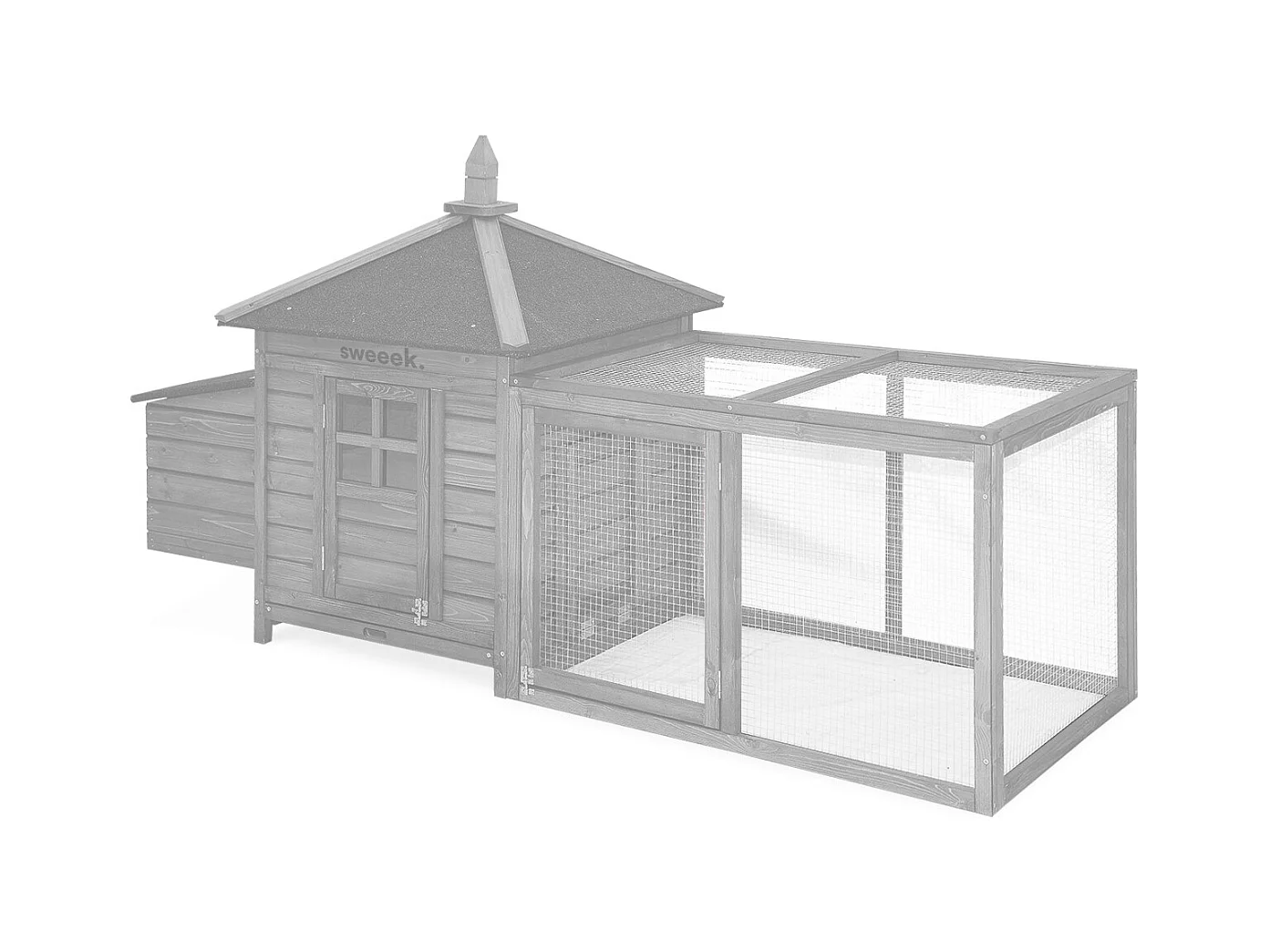 Gallinero de madera con corral para 4 gallinas madera