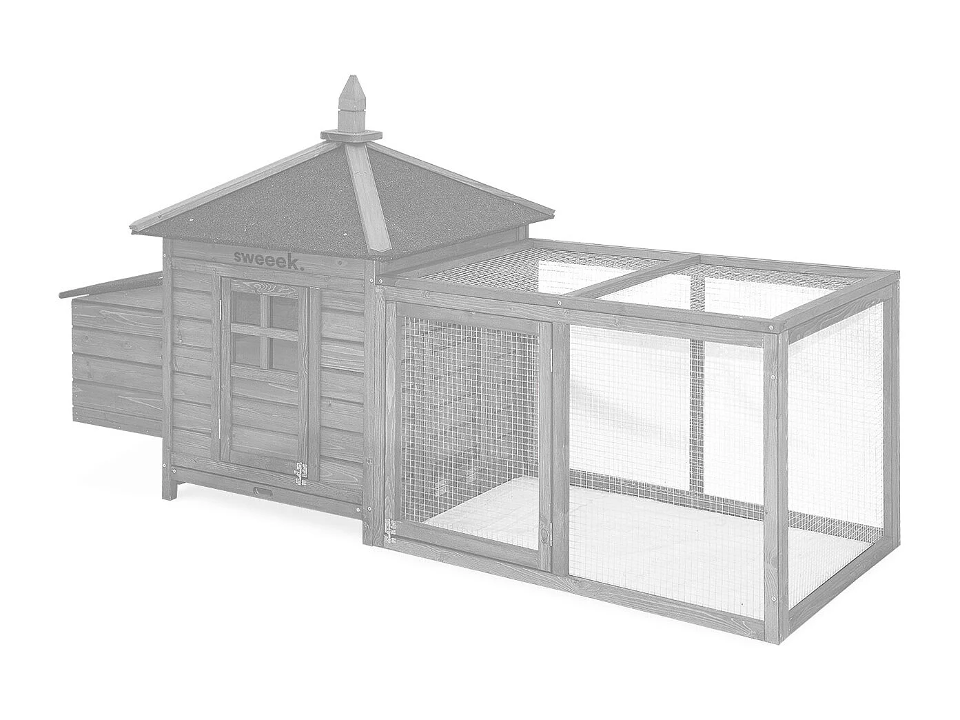 Poulailler en bois JAVA. 4 poules. cage à poule avec enclos