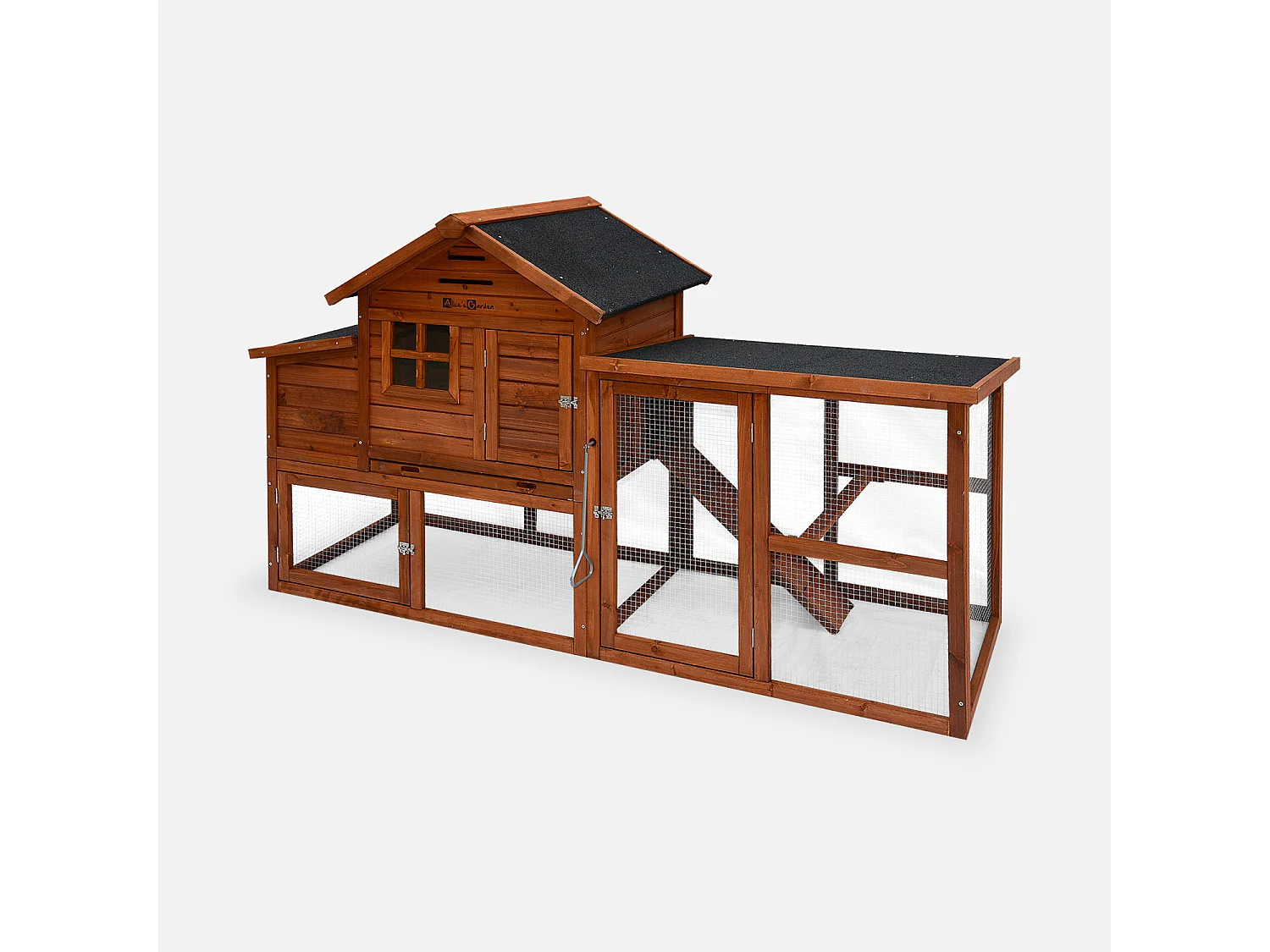 Poulailler en bois GELINE. 4 poules. cage à poule avec enclos