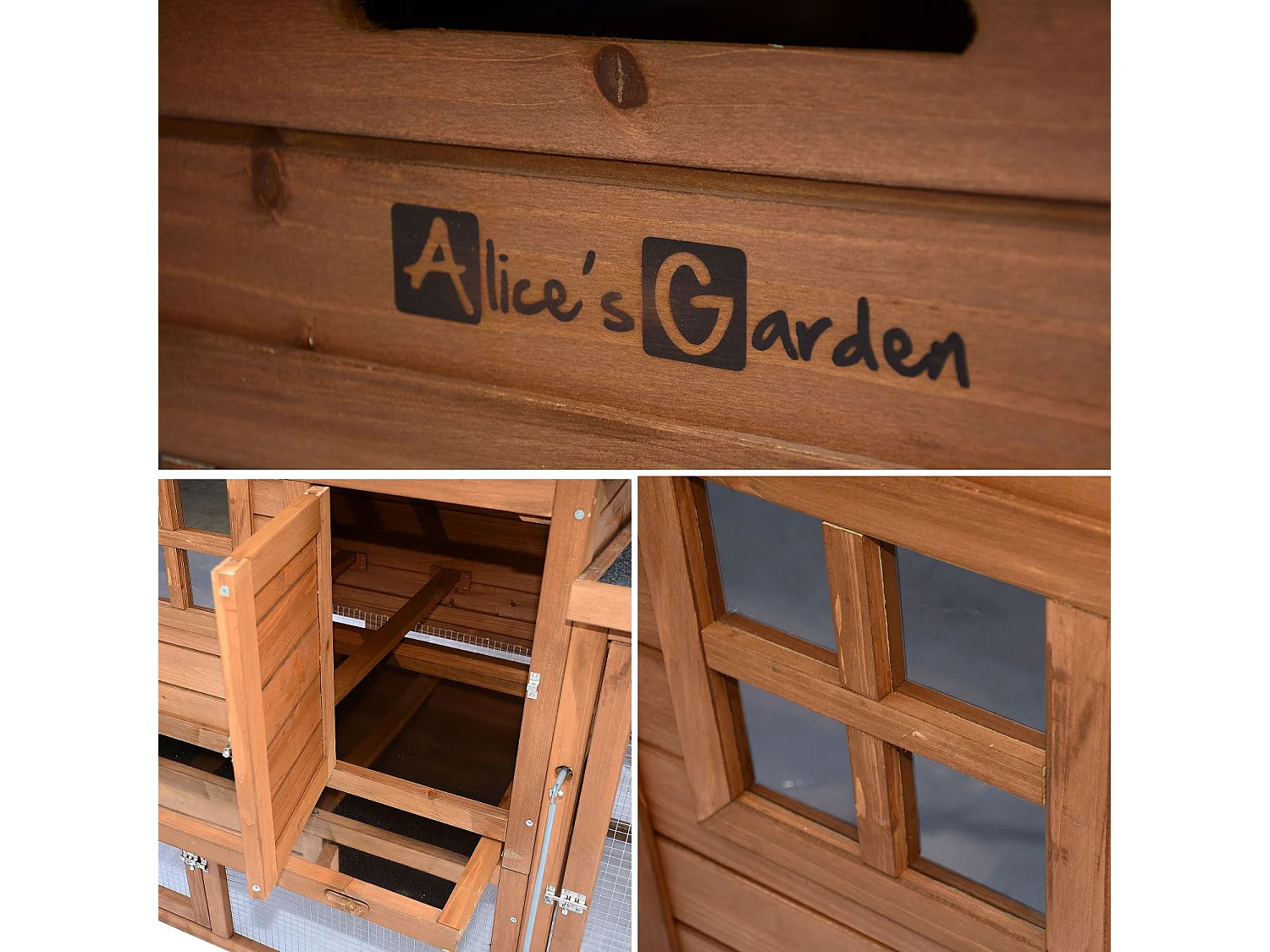 Poulailler en bois GELINE. 4 poules. cage à poule avec enclos