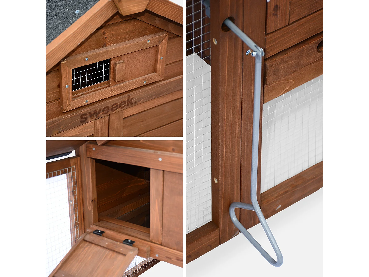 Gallinero de madera con corral para 3 gallinas madera