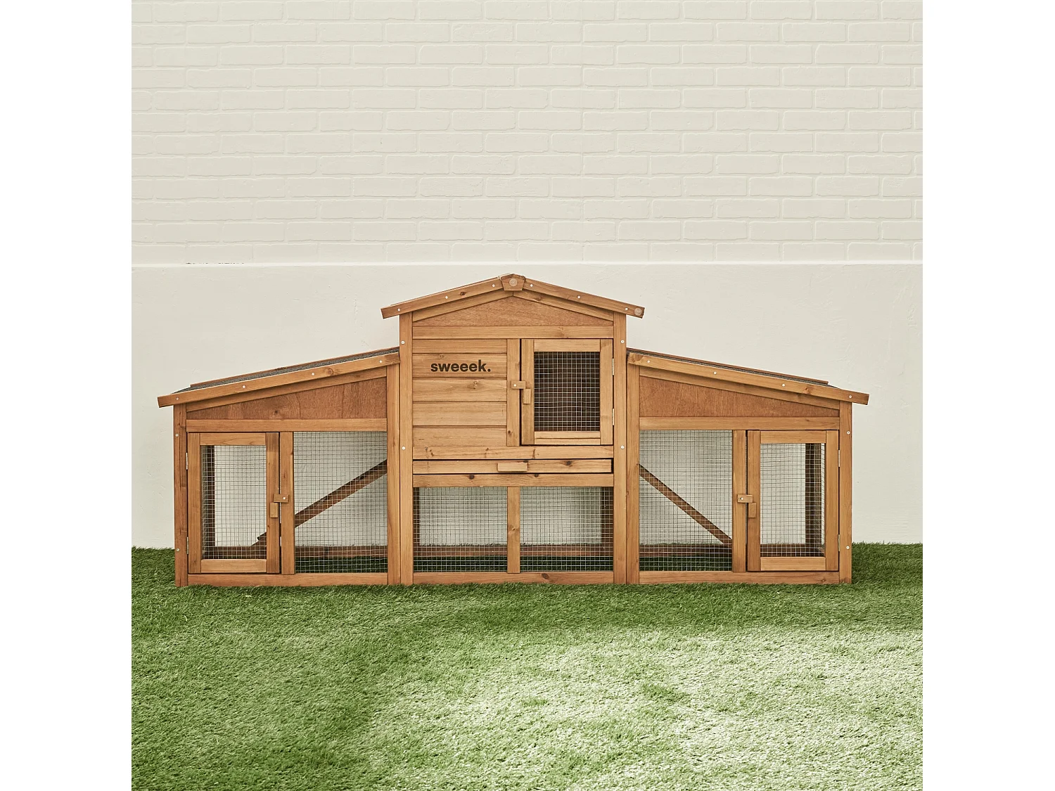 Clapier en bois Angora pour lapin et autres rongeurs. 4 lapins. cage à lapin avec enclos. espace intérieur et extérieur. poulailler