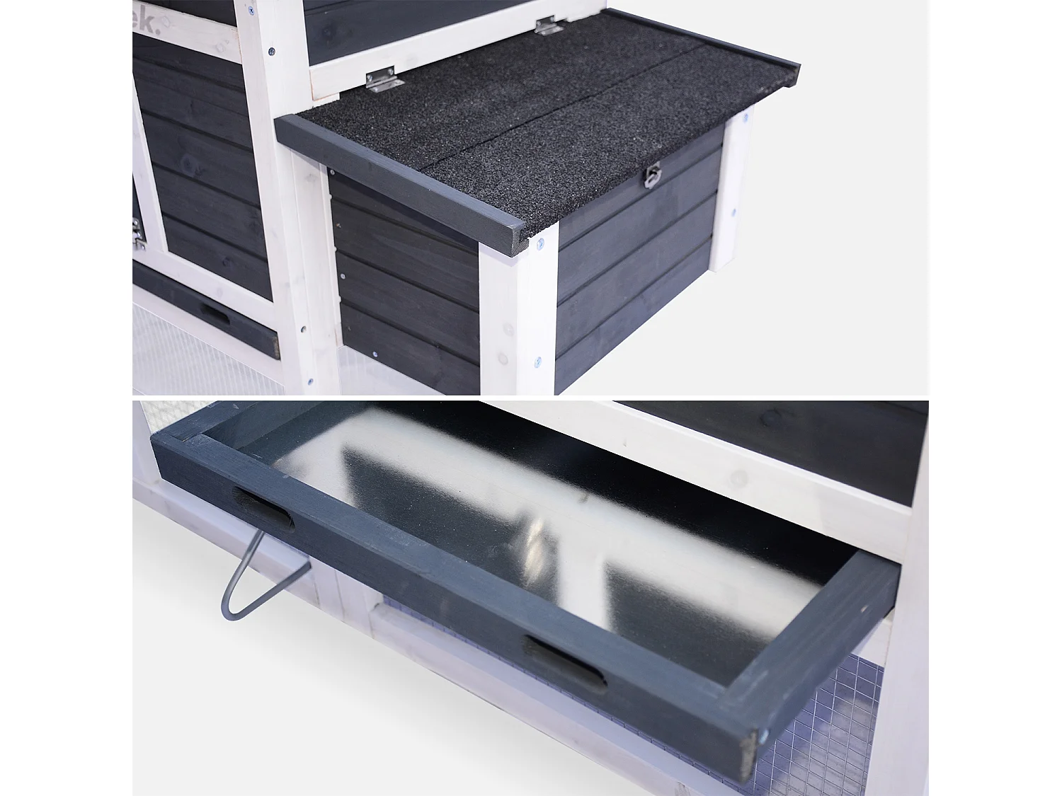 Gallinero de madera con corral para 3 gallinas antracita