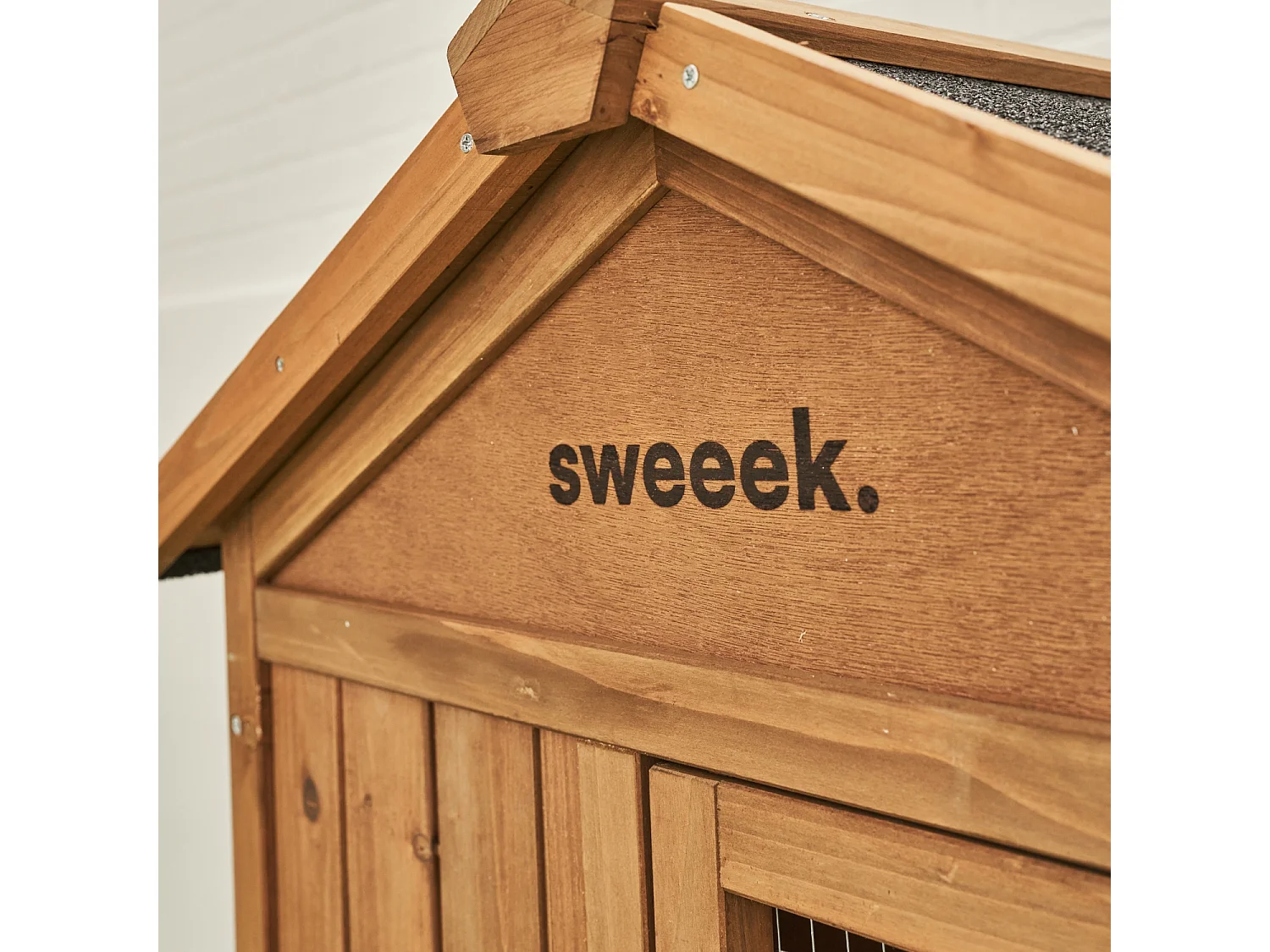 Conigliera in legno per conigli e roditori con recinto, 4 conigli,