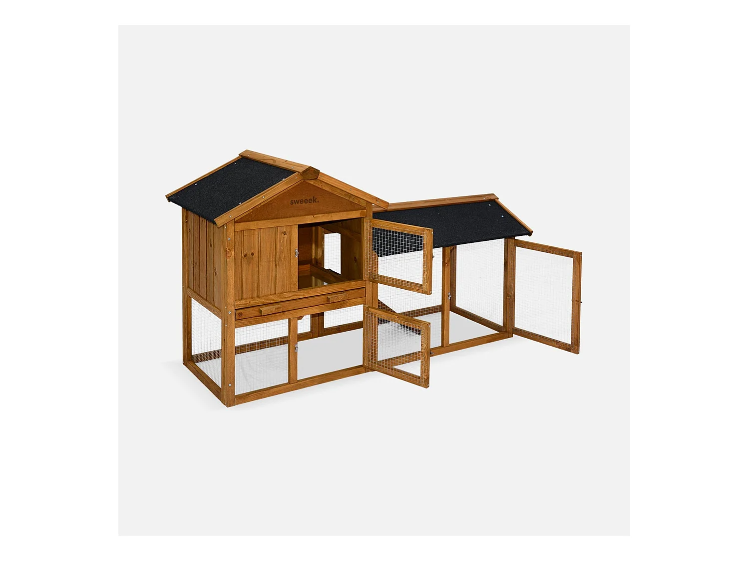 Conejera de madera para 4 conejos madera