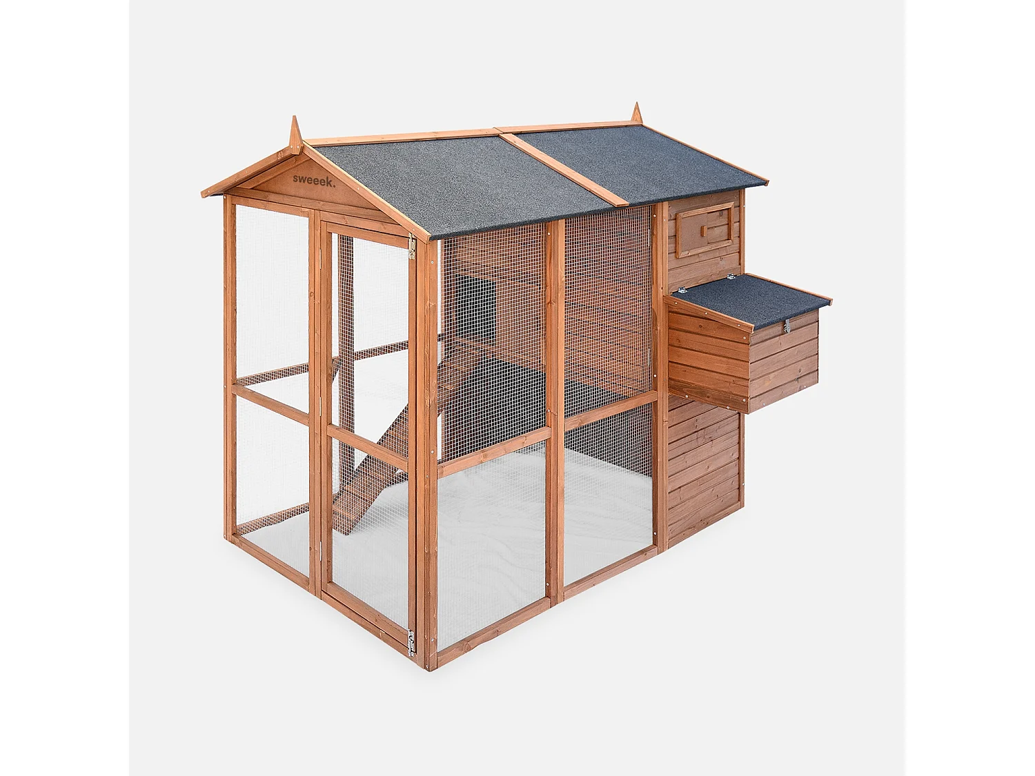 Gallinero de madera con corral para 6 a 8 gallinas madera