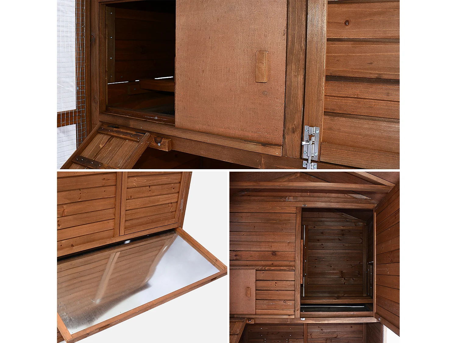 Gallinero de madera con corral para 6 a 8 gallinas madera