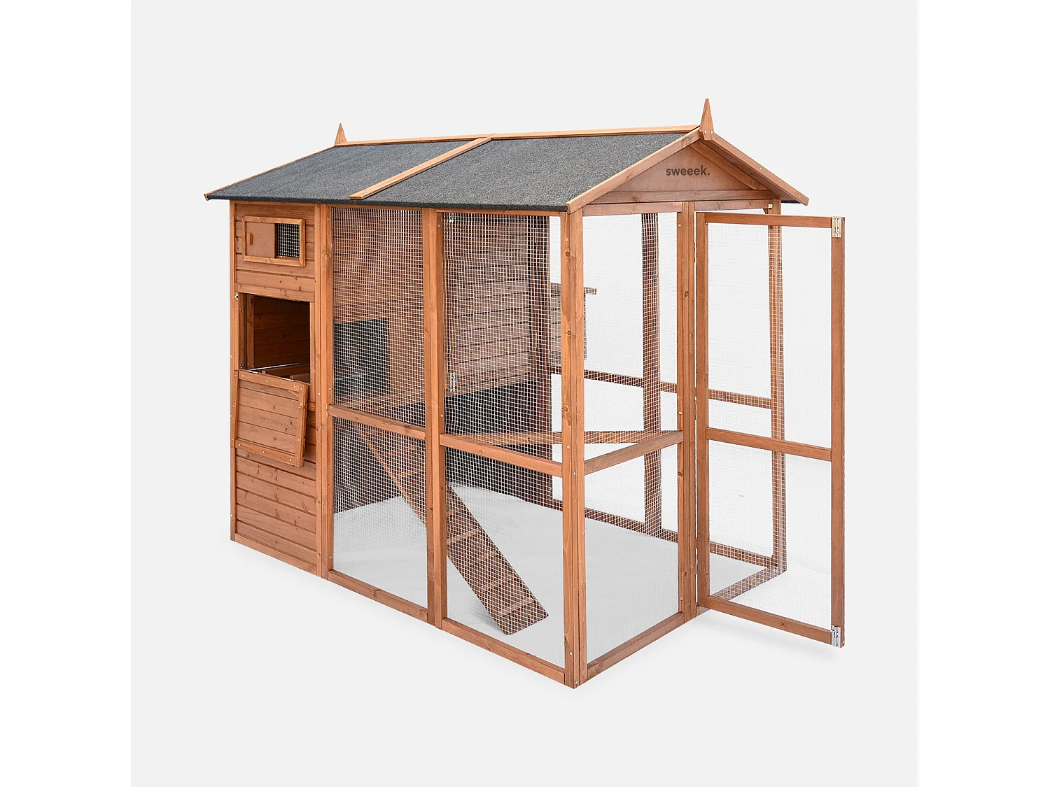 Gallinero de madera con corral para 6 a 8 gallinas madera