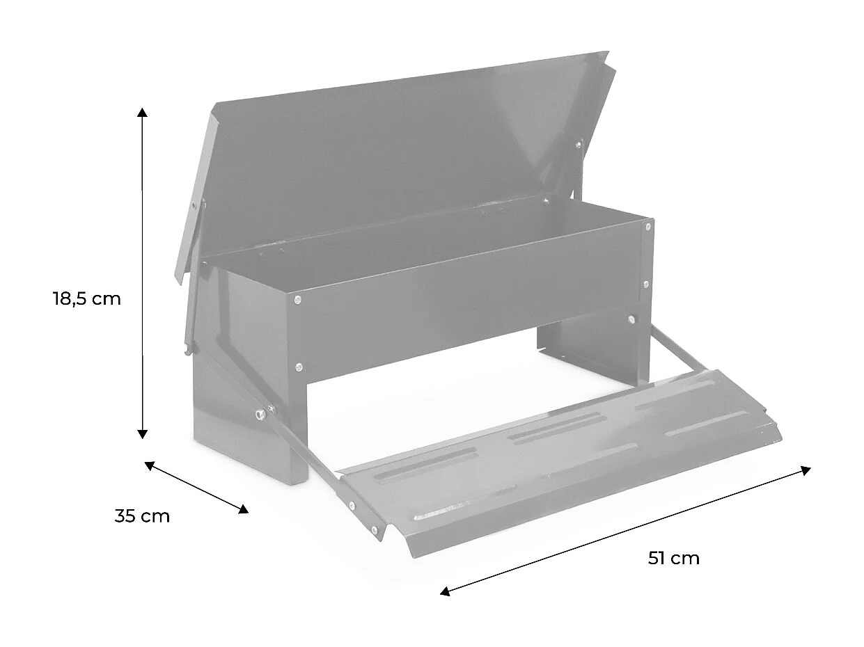 Mangeoire automatique pour poules - distributeur à pédale - capacité de 5kg - acier galvanisé