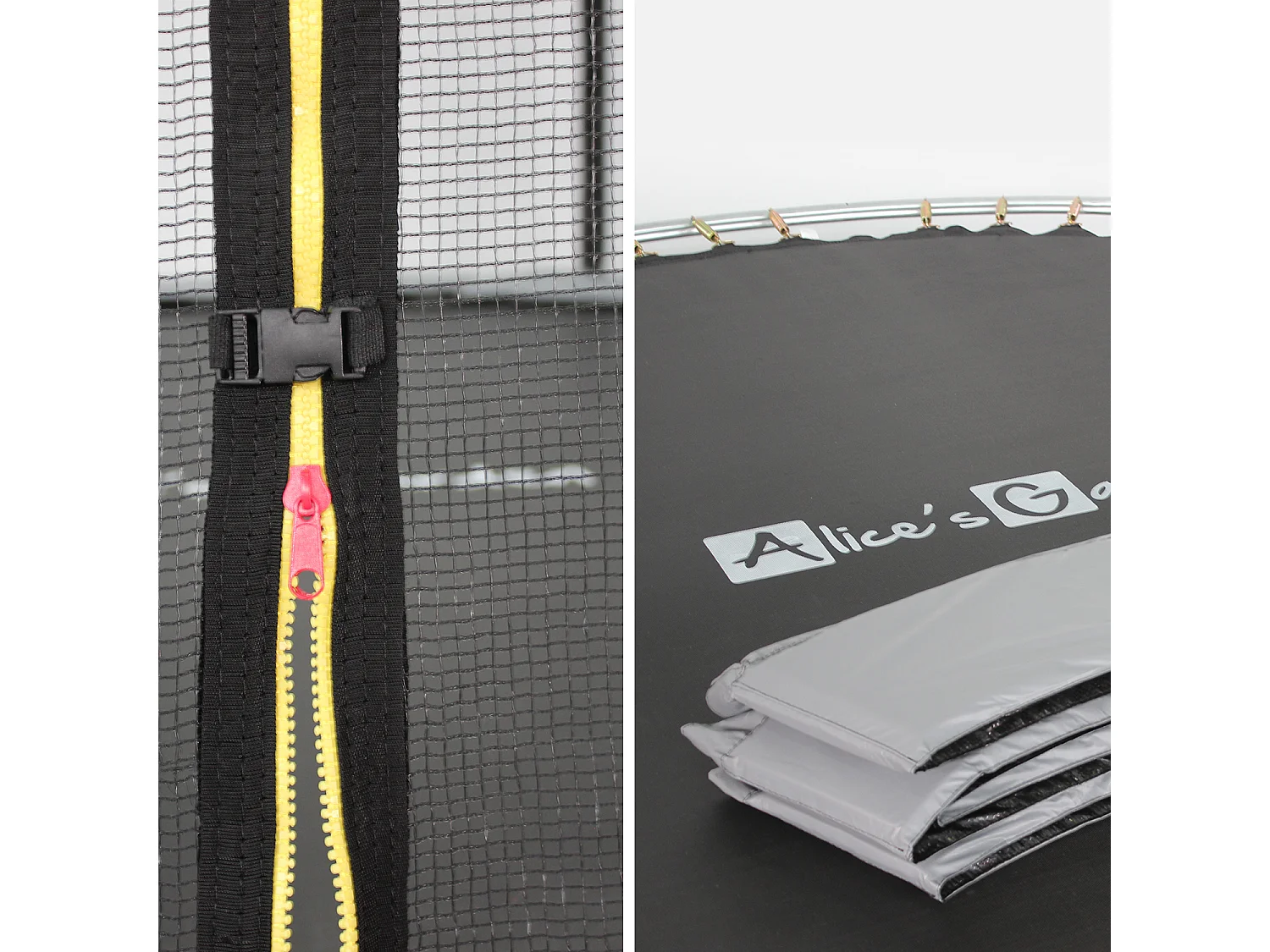 Cama elástica con protección red de 370cm gris