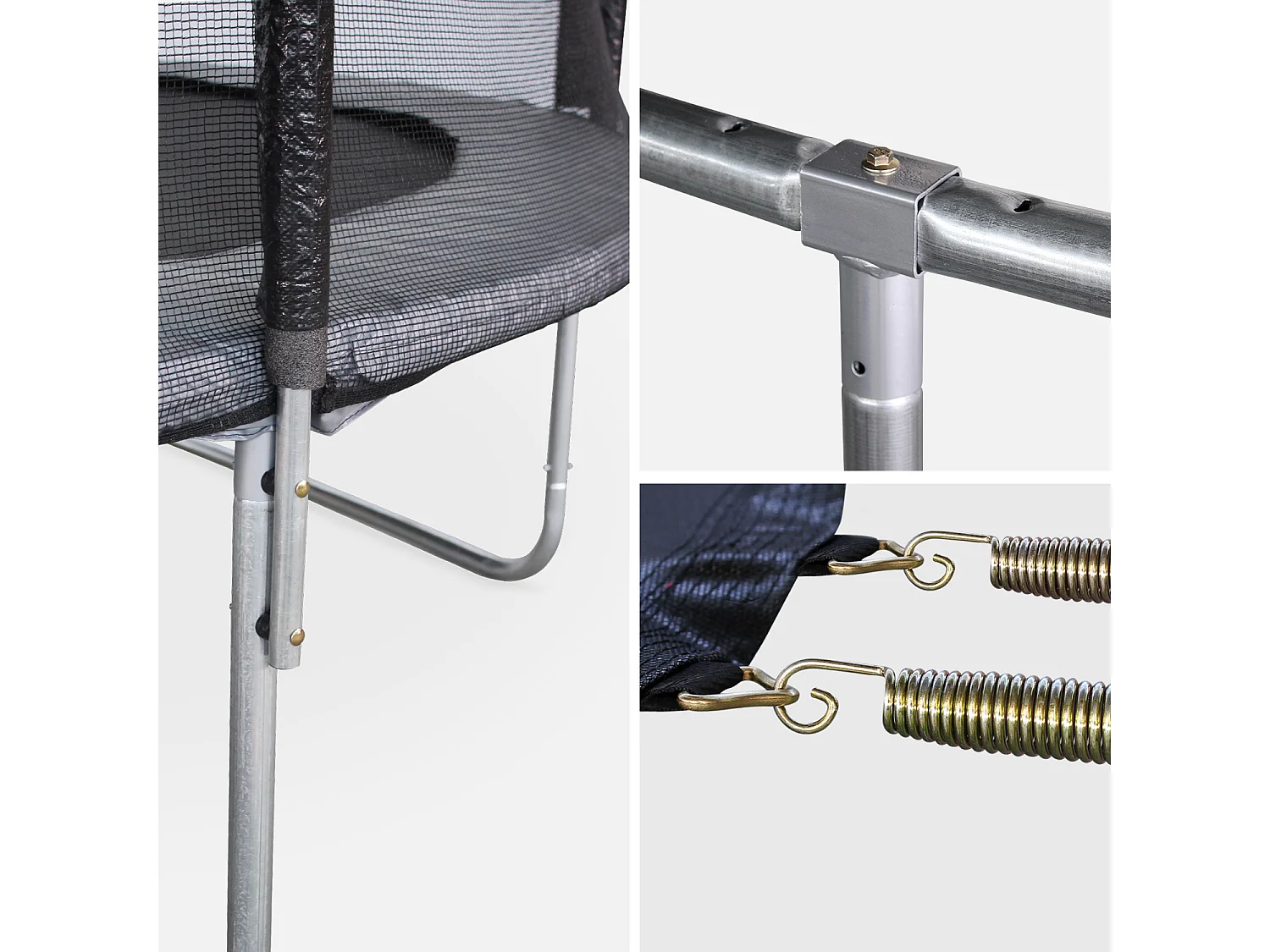 Cama elástica con protección red de 370cm gris