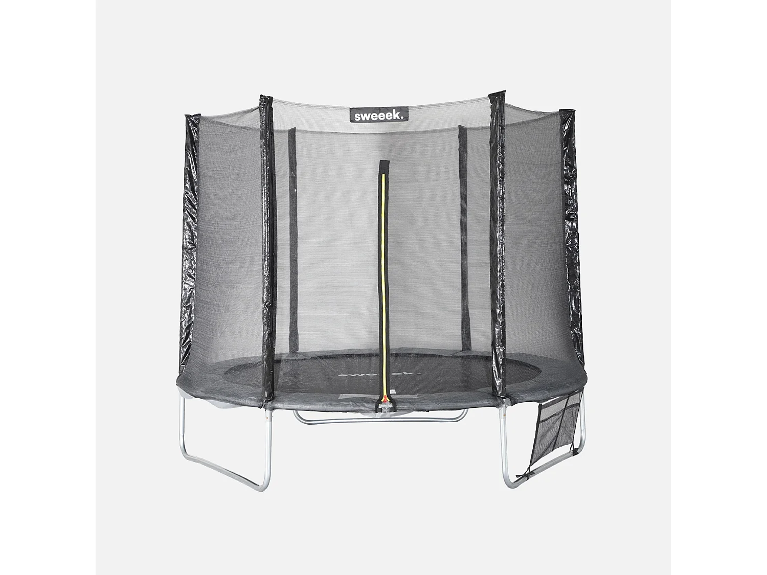 Trampoline 250 cm. gris. avec filet de protection. bâche. filet pour chaussures. kit d’ancrage