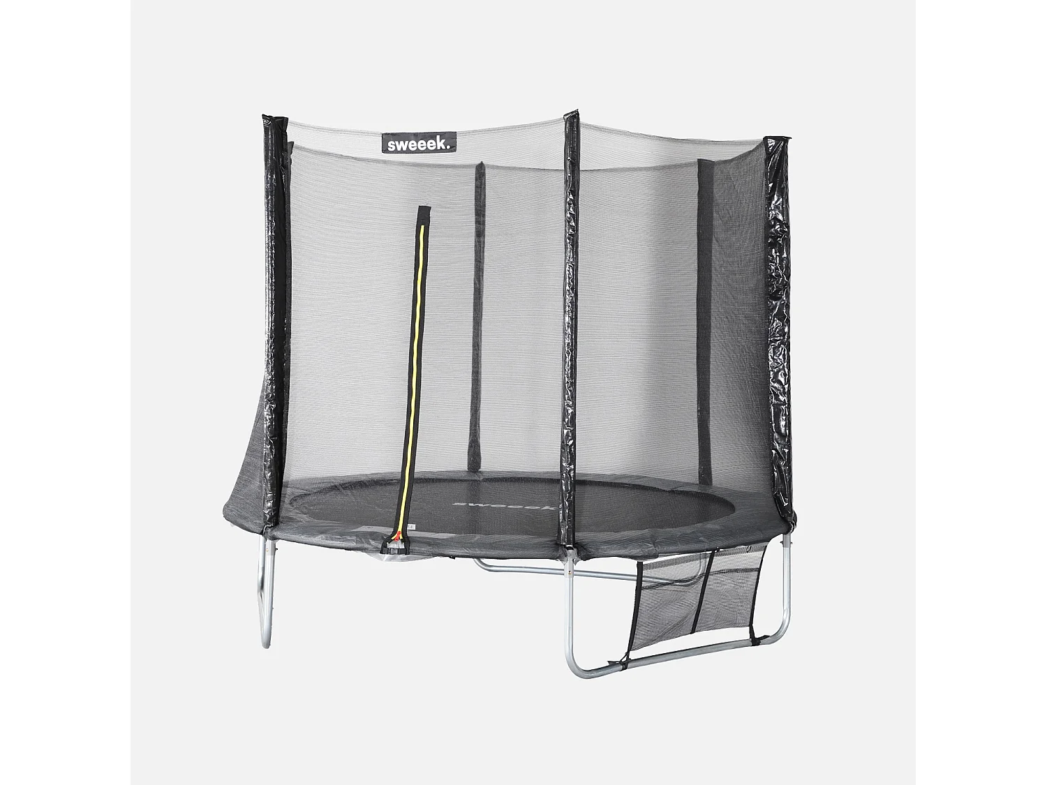 Trampoline 250 cm. gris. avec filet de protection. bâche. filet pour chaussures. kit d’ancrage