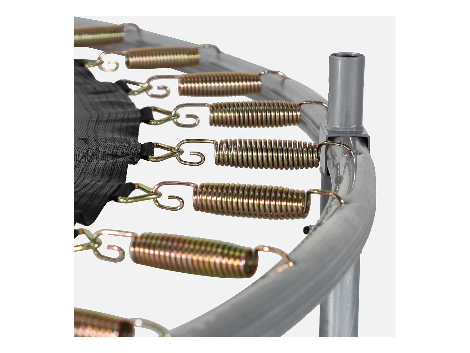 Cama elástica con pack de accesorios, 250cm gris