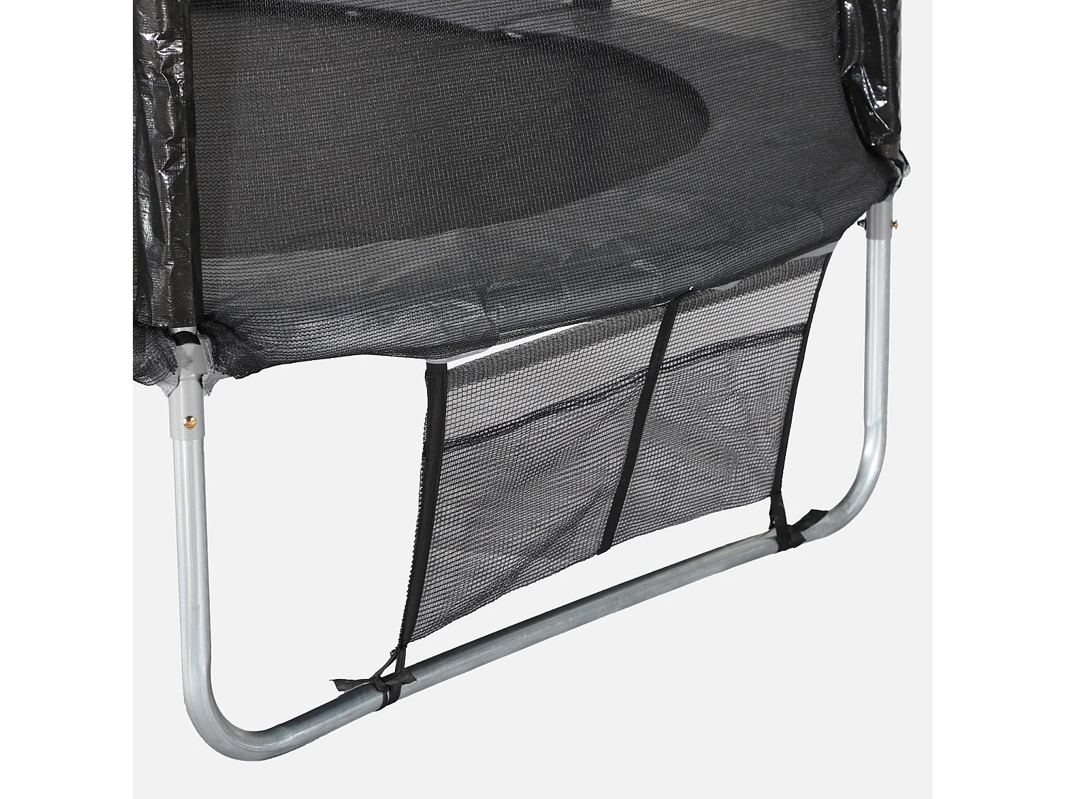 Trampoline 250 cm. gris. avec filet de protection. bâche. filet pour chaussures. kit d’ancrage