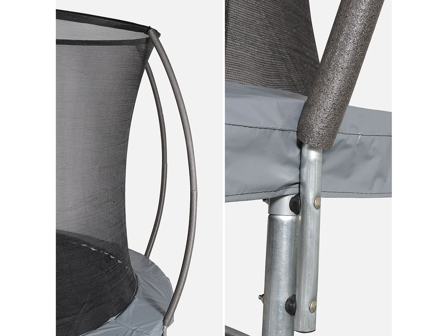 Trampolino con rete di protezione interna, 250cm, grigio