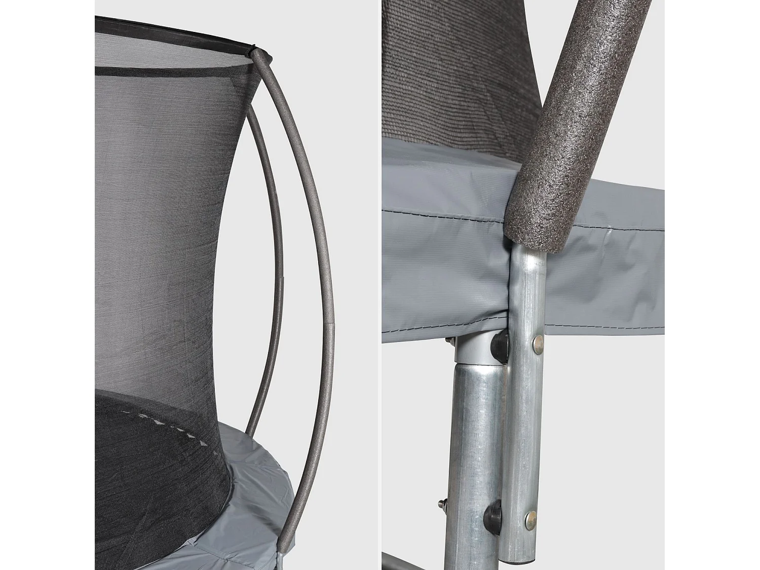 Trampolino 305cm rotondo con rete di protezione interna, grigio