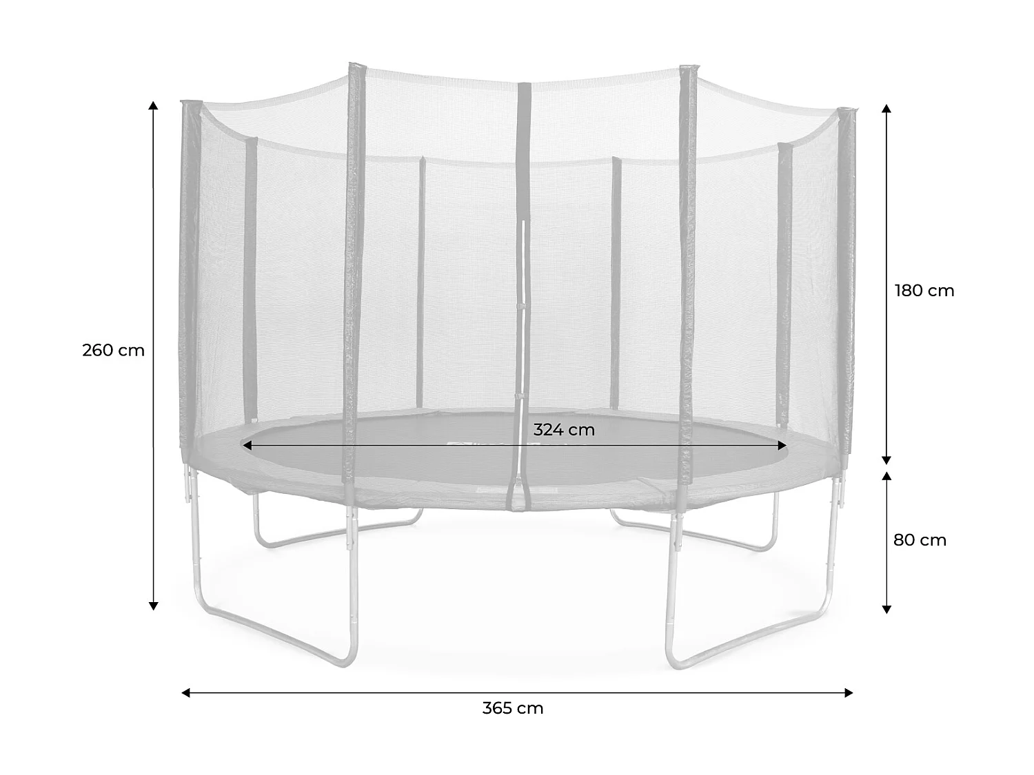 Tappeto elastico e kit accessori, 3.7m grigio