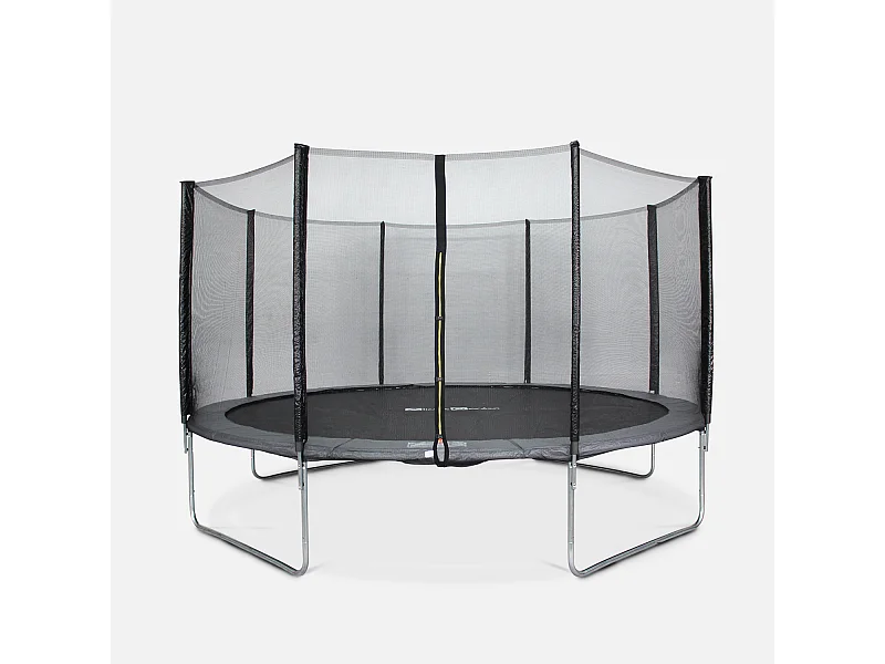 Trampoline rond Ø 430cm gris avec son filet de protection - Vénus - Trampoline de jardin 430cm 4m| Qualité PRO. | Normes EU