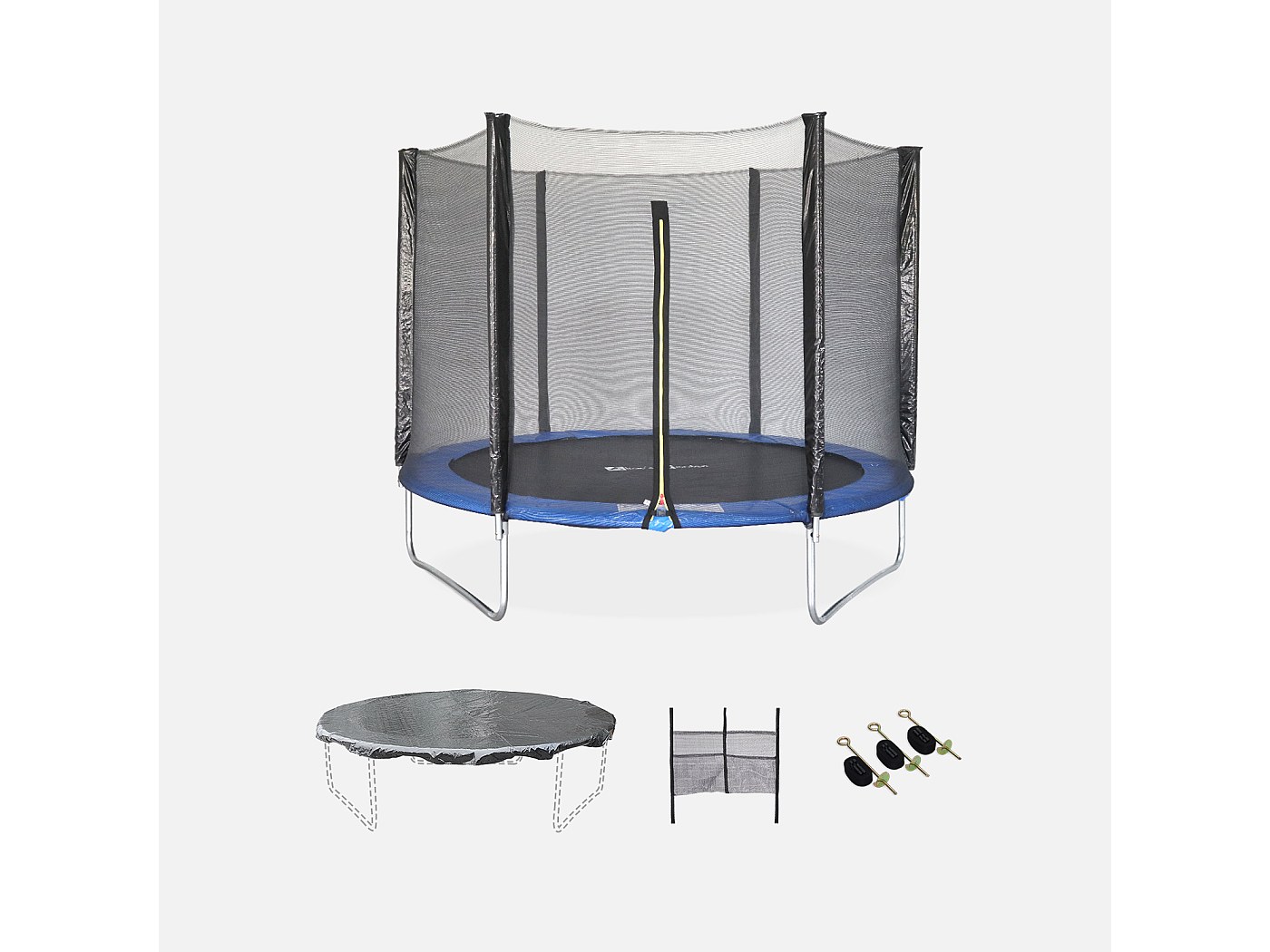 Plum Trampolino Wave Con Recinto Di Sicurezza 244 Cm – Unisex Bambino, Struttura In Acciaio Zincato, Nero/Giallo