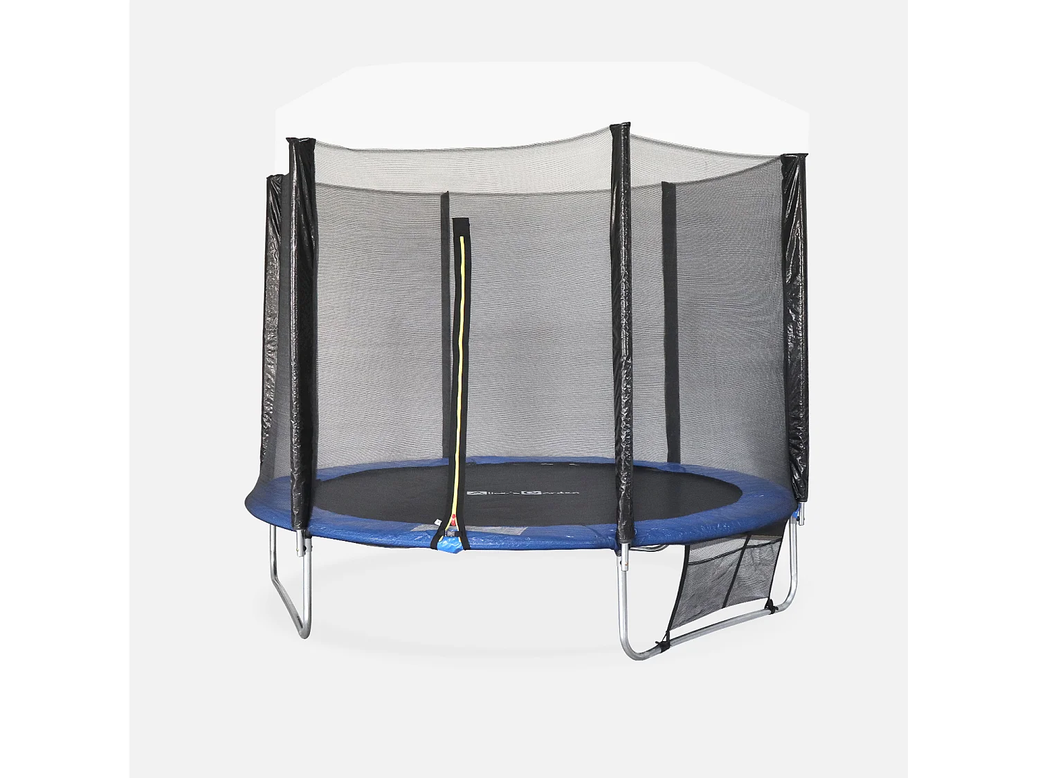 Trampoline 250 cm. bleu. avec filet de protection. bâche. filet pour chaussures. kit d’ancrage