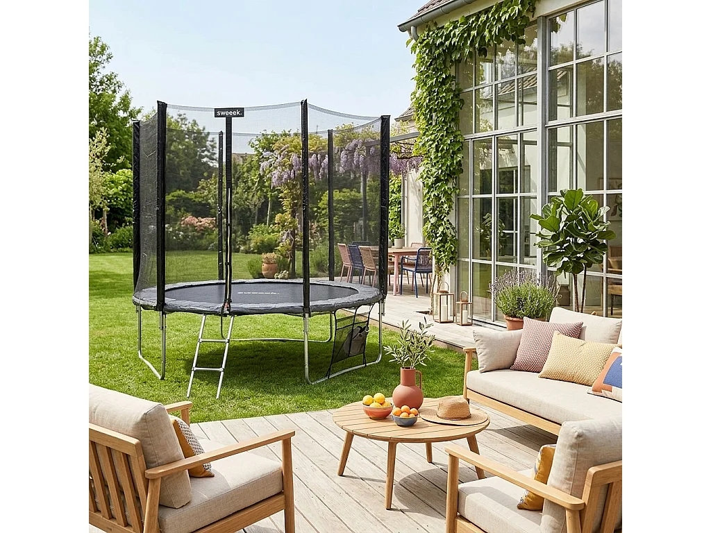 Trampolino 305cm con pacchetto accessori, grigio