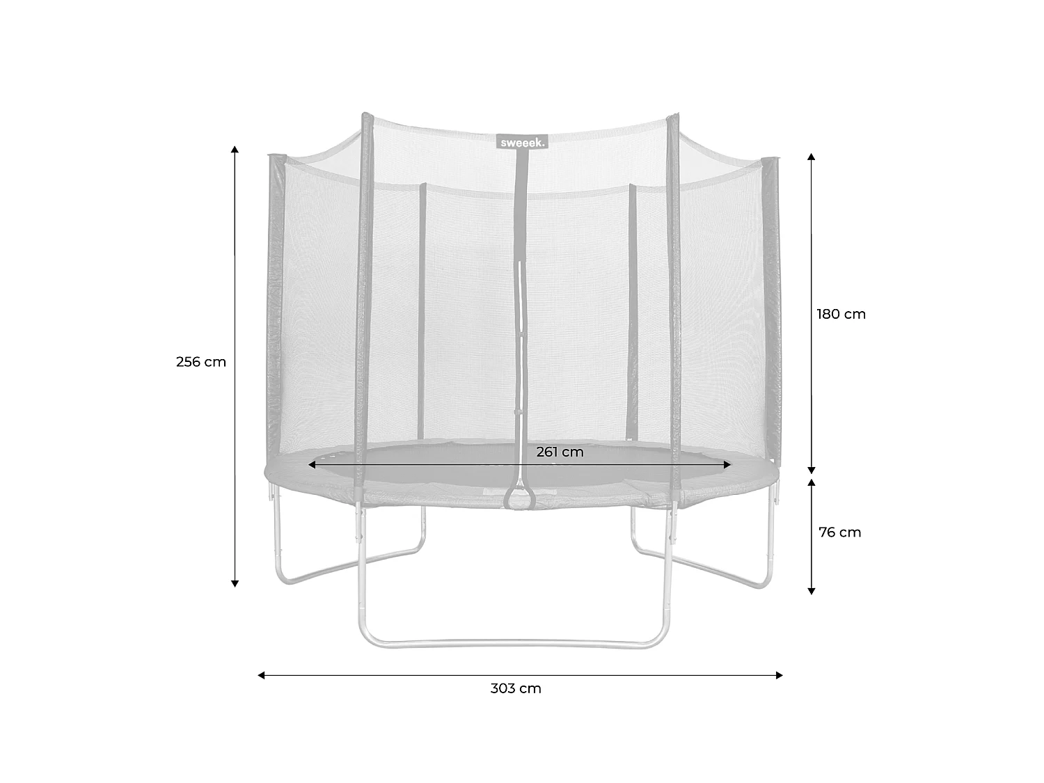 Trampolino 305cm con pacchetto accessori, grigio