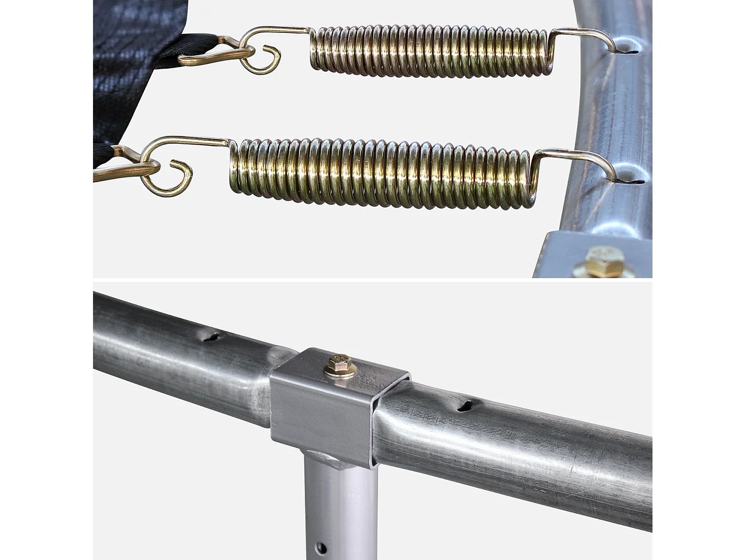 Trampolín 370cm red interior con pack de accesorios gris