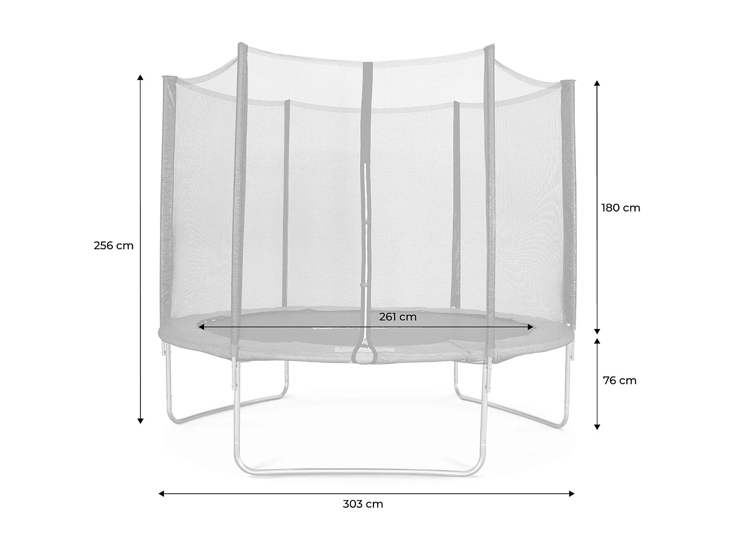 Cama elástica con protección red de 305cm azul