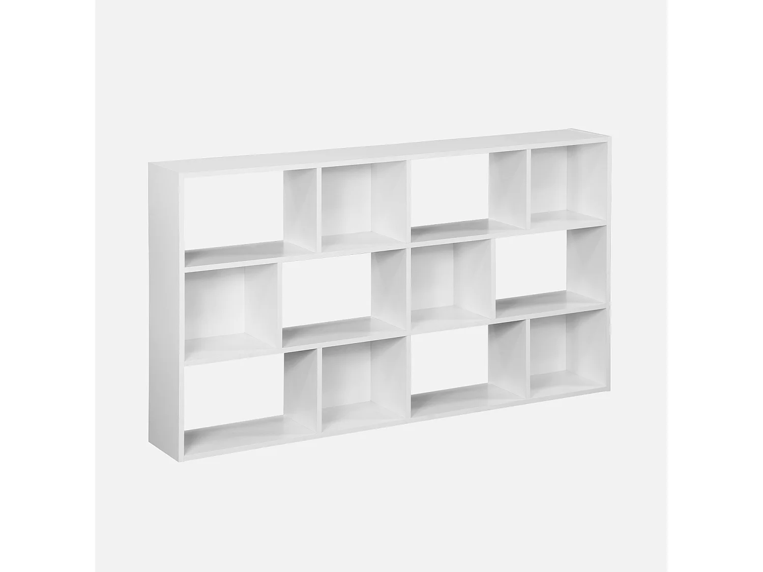 Scaffale con 3 ripiani e 12 scomparti, bianco